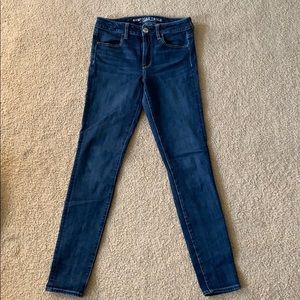 Dark Wash American Eagle High Rise Jeggings